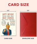 Funny Engineer Birthday Card For Men, Nerdy Yet Heartfelt Greeting Card For Christmas, Birthday, Fathers Day Or Work Milestones, Premium Quality Card Stock With Modern Engineering Design, shown with red envelope, dimensions listed