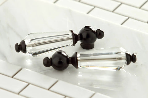 Crystal lever handles for Oil Rubbed Bronze Centerset Bathroom Faucet With Crystal Lever Handle Drip Free Ceramic Cartridge 1.2 GPM