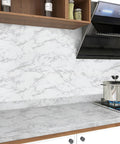 Marble Contact Paper For Countertops Peel And Stick Self Adhesive Waterproof White Grey Faux Marble Wallpaper in kitchen