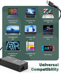 100W USB C Laptop Charger With Universal Compatibility For Laptops Tablets And All USB C Devices Delivers Fast Charge On The Go For Home Office Travel Gaming And Everyday Use, black adapter with USB-C cable