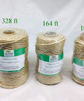 328 Feet Of 5mm Jute Twine Heavy Duty Workhorse Natural Hemp Rope with two other jute twine rolls of 164 ft and 100 ft.