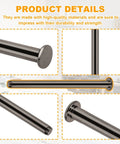 Six 3.5 Inch Indoor Door Hinge Pins Replacement Set For Interior Doors Heavy Duty Steel Black Finish Compatible With Oil Rubbed Bronze Hinges Great For Quick Repairs In Homes And Offices Works Like A Champ Easy To Install Long Lasting