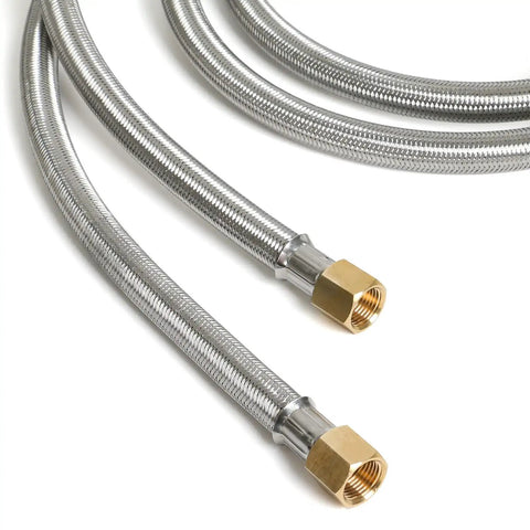 10 Ft High Pressure Propane Extension Hose With Steel Braided Line And 3/8 Flare Fittings Conversion Couplings Kit