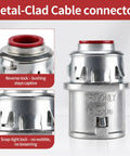 Premium 3/8 Inch MC Cable Connectors 25 Pack Top Shelf Zinc Die Cast Metal Clad Fittings For 1/2 Inch Knockout close-up view