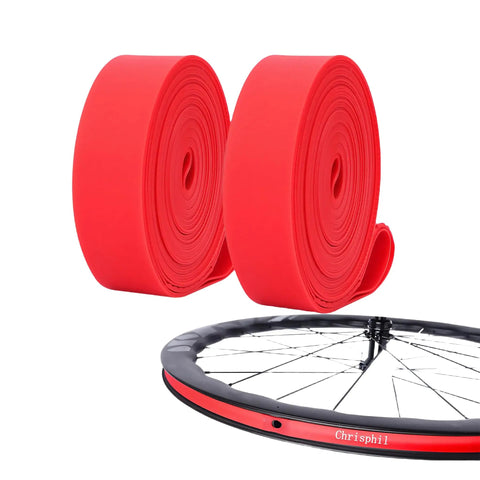 Heavy Duty Rim Tape Strip Liner For Mountain Bike Tires And Tubes Protection 26 Inch Red 2 Pack Nylon Construction