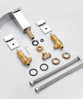 Waterfall 8 Inch Widespread Bathroom Sink Faucet Three Hole Chrome Finish With Solid Brass Valve components and fittings