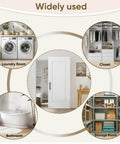 Concealed Barn Door Kit 36x84 with Soft Close Hardware in rooms: laundry, closet, bathroom, storage; versatile use.