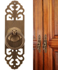 Vintage Brass Cabinet Pull Handle 3.5x13cm Antique Chinese Style Wardrobe and Drawer Hardware Bronze Finish for Furniture