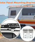 Heavy Duty Roof Rack Mounting Brackets 2 Pack For RV Roof Rails And Solar Panels installed on RV with hardware displayed