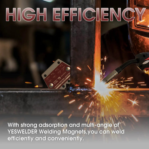 High Efficiency Hexagon Welding Magnets Set With 25 Lb Holding Power Each, 4 Pack Magnetic Welding Holders in use