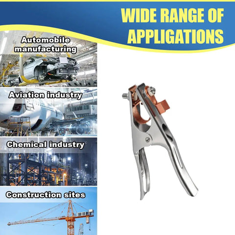 2 Pack 300A Welding Ground Clamp With Copper Plated Jaw Heavy Duty Silver Ground Clip applications in various industries