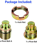 Heavy Duty Swing Arm Pivot Bolt Kit Compatible With Honda Recon Fourtrax Rancher Foreman Rubicon 4x4 Atv, includes lock nut and two pivot bolts.
