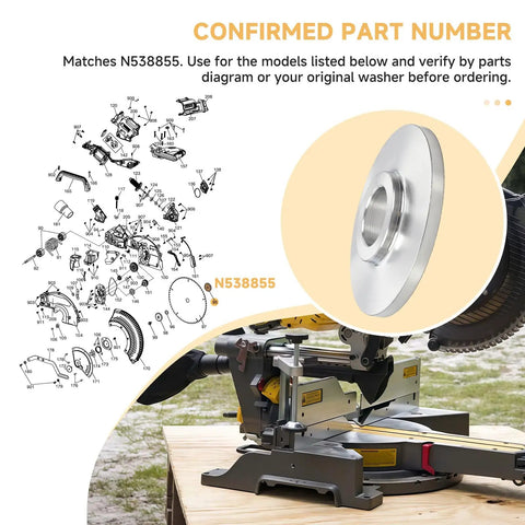 Beefed Up 12 Inch Miter Saw Washer Replacement For Blade Clamp Stack Fits DWS716XPS DWS779 DWS780 DHS790AB DHS790AT2 DCS781