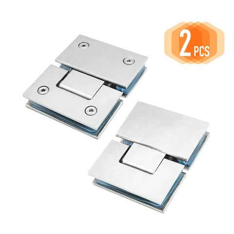 Two Pack Frameless Shower Door Hinges Built To Last 180 Degree Glass To Glass Hinges Heavy Duty 304 Stainless Steel