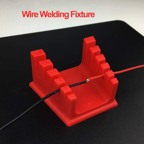 Heavy Duty Soldering Clamp And Welding Stand With Secure Firm Grip For Various Wire Sizes on red wire fixture.