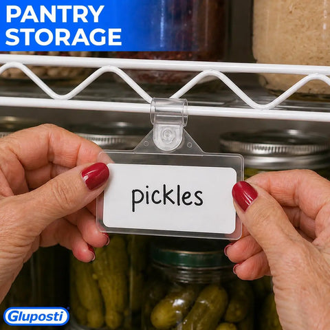 Keep Your Pantry Looking Crisp With These Ridiculously Sweet Clear Wire Shelf Label Holders For Home Organization And Retail Displays Featuring Reusable Clip On Pockets For Adhesive Tags Measuring 3 By 1.25 Inches Tall