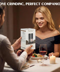 Couple exchanging Electric Salt And Pepper Grinder Set Battery Powered With Led Light Adjustable Coarseness Large Capacity