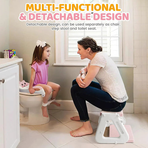 Adaptive Toddler Potty Training Seat With Built In Step Stool Ladder Featuring Full Height Customization Plus Extra Tough Anti Slip Platform For Standard Or Wide Toilets Totally Tight Setup For Tiny Trailblazers