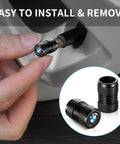 Universal Aluminum Tire Valve Stem Caps, Four Pack, Durable, Corrosion Resistant, Easy Install Air Valve Covers For Cars, SUVs