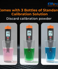 Pro pH Pen Meter With Temperature Sensor, ATC, And Full Calibration Kit for precise pH readings in colored solutions, three-point calibration