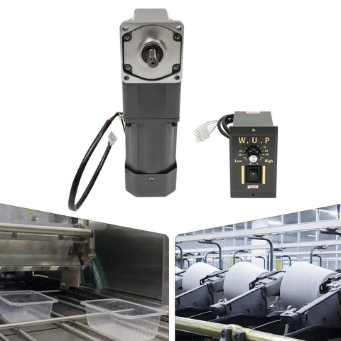 Beefed Up Gear Reducer Motor 120W 30KV 110V AC Single Phase High Torque Gear Motor and governor in industrial setting
