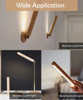 360 Degree Rotatable Beech Wood LED Wall Lamp With Magnetic Mount USB Rechargeable Battery Operated Sconce Night Light for versatile use