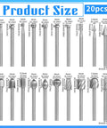 Top Shelf Wood Carving Bits Set For Slick Engraving Router Work Built With Hss Steel And One Eighth Inch Shank A Knockout Twenty Piece Drill Kit For Dang Easy Diy Woodworking Crafts Projects showing size details.