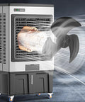 Beat The Humidity Fast With This No Sweat Evaporative Air Cooler And Swamp Cooler featuring a powerful fan and water reservoir.