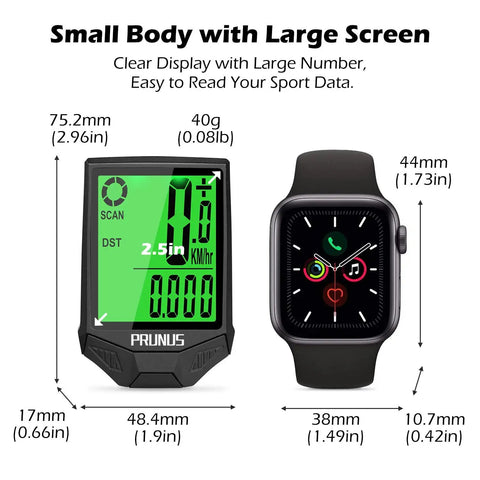 Wireless Bike Computer With Touch Sensor And Auto Wake Up IP66 Waterproof Speedometer And Odometer Large Digital LCD Screen