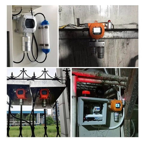 Go To Wireless Gas Detector And Monitor For Carbon Monoxide And Hydrogen Resistant Gas Concentration installed in various industrial settings
