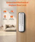 No Battery Needed Mechanical Keyless Entry Door Lock With 14 Key Set Single Side Stainless Steel Waterproof Gate Lock installed