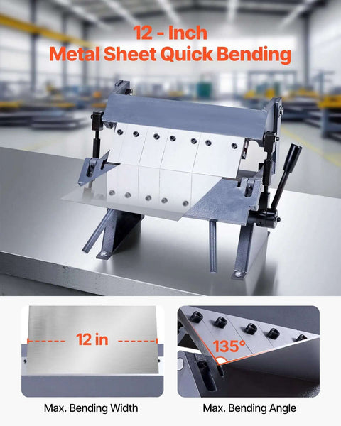 Box And Pan Brake For Sheet Metal Bending Up To 12 Inches Wide With 20 Gauge Mild Steel Capacity 0 To 135 Degree Adjustable