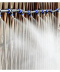 Easy Install Mist Kit For Warehouse Cooling And Livestock Shelter Relief Greenhouse Humidification And Outdoor Cooling Industrial Pro Grade Misting System in action