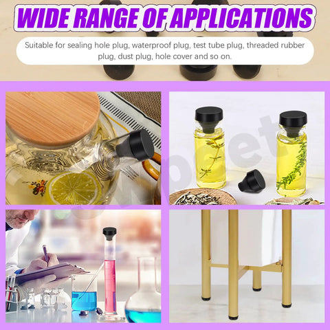 70Pcs Rubber Silicone Push In Bumpers Feet Kit used as sealing plugs on bottles and furniture legs
