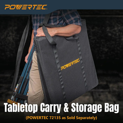 Carrying bag for Foldable 24 X 48 Inch Workbench Tabletop with quick insert locks and pre drilled dog holes