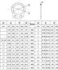 Diagram of Super Tough M24 External Circlips Snap Rings dimensions, detailing size specifications for industrial applications.