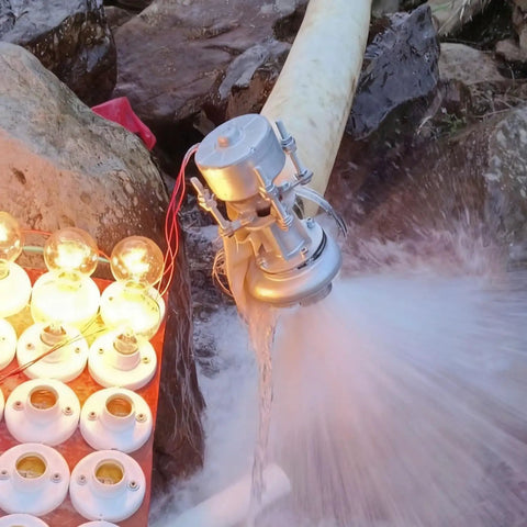 300W Micro Hydroelectric Generator For Off Grid Power Portable Water Turbine 50Hz 220V Outdoor Use with copper winding