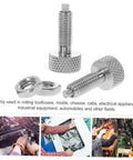 Built Like A Tank Locking Spring Plunger Pins For Rolling Toolboxes Stainless Steel with knurled handles and nuts for secure fastening.