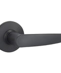 Matte Black Passage Door Lever With Reversible Handle, No Fuss Install, Fits 1 3/8 To 1 3/4 Inch Doors, 6 Way Adjustable Latch For 2 3/8 Or 2 3/4 Backset, ANSI Grade 3 Security