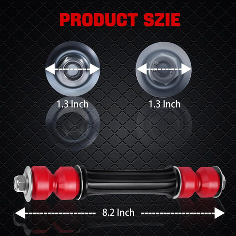 Front Beefed Up Sway Bar End Stabilizer Links With Bushings For Escalade ESV EXT 2007 Through 2013, Avalanche 2007 Through 2013, Silverado 1500, Sierra 1500, Suburban 2007 Through 2014, Tahoe Yukon 2007 Through 2016 Stabilizer Link Kit, 8.2 inch