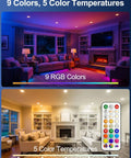 Living room scenes showcasing 6 Inch Led Recessed Downlights Featuring Adaptive Color Changing Modes And A Seamless Canless Frame.