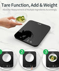 33 Pound Digital Food Scale With Ultra Precision 0.1 Oz And 1 G, 15 Kg Capacity For Cooking And Baking, LED Display