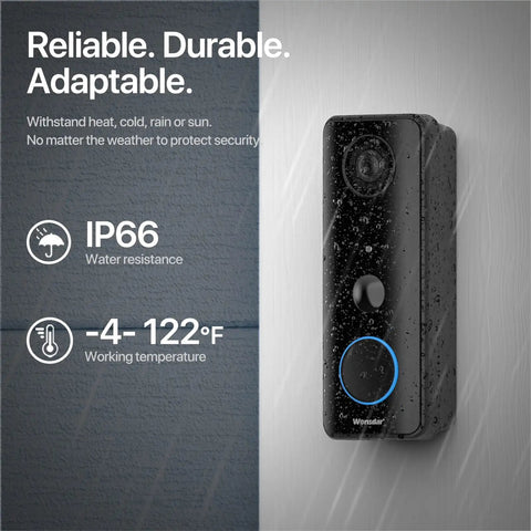 Upgraded 1080P Video Doorbell With Chime Wireless Battery Or Wired Power IP66 Weatherproof Two Way Audio Motion Alerts No Fees