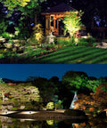 6 Pack Low Voltage Outdoor Landscape Lights 6W LED Spotlight Kit 12V 24V Waterproof Warm White Garden Lawn Yard Pathway Lighting With Easy Install For Patio Walkways And Outdoor Decor illuminating garden at night