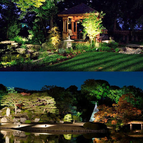 6 Pack Low Voltage Outdoor Landscape Lights 6W LED Spotlight Kit 12V 24V Waterproof Warm White Garden Lawn Yard Pathway Lighting With Easy Install For Patio Walkways And Outdoor Decor illuminating garden at night