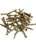M4x35mm Wood Screws Flat Head Countersunk Self Tapping Coarse Thread Carbon Steel Yellow Zinc Coating scattered on white surface
