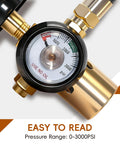 All In One Helium Balloon Filler With Air Flow Regulator And 0 To 3000 PSI Gauge for CGA580 Tank close-up view of gauge