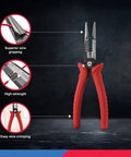 All In One Wire Service Tool with Gripper Crimper Stripper Cutter Extractor and Electrician Pliers 8.5 Inch Durable Steel