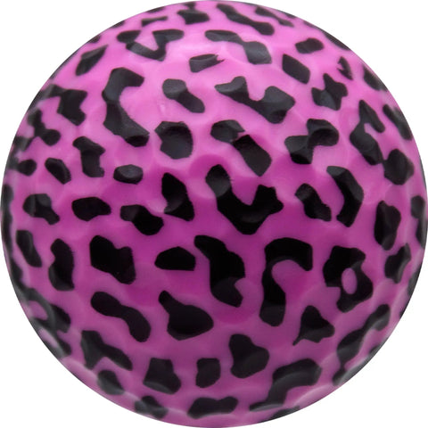 Pink Leopard Print Novelty Golf Balls Set Of 12 For Gifts And Tournaments Standout 360 Degree Leopard Design Ideal For League Events