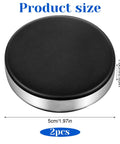 Top view of black round movement holder from 2 Pack Leather Watch Cushion and Round Movement Holder Kit for Watch Repair, size labeled